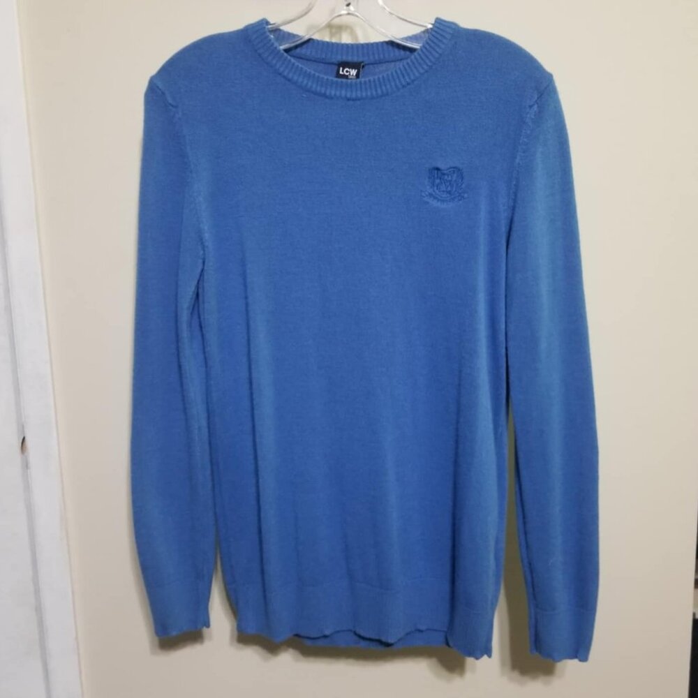 LCW Sweater Blue Youth 14 Lightweight Dressy Crew Preppy Kids
